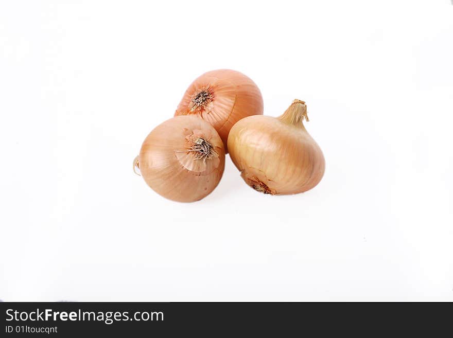 Three isolated onions