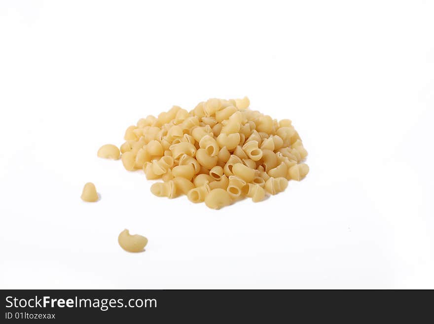 Isolaed handful of noodles on white background. Isolaed handful of noodles on white background