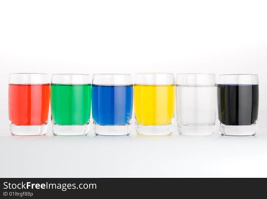 Glass Colored On White Background