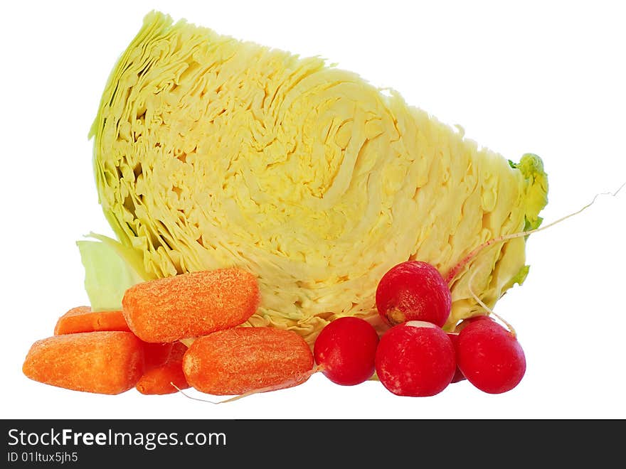 Part of fresh head of cabbage with a visible underlying structure. Part of fresh head of cabbage with a visible underlying structure