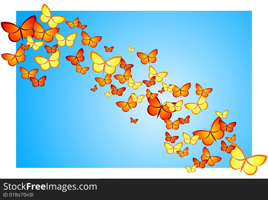 Vector illustration of Butterfly Swarm