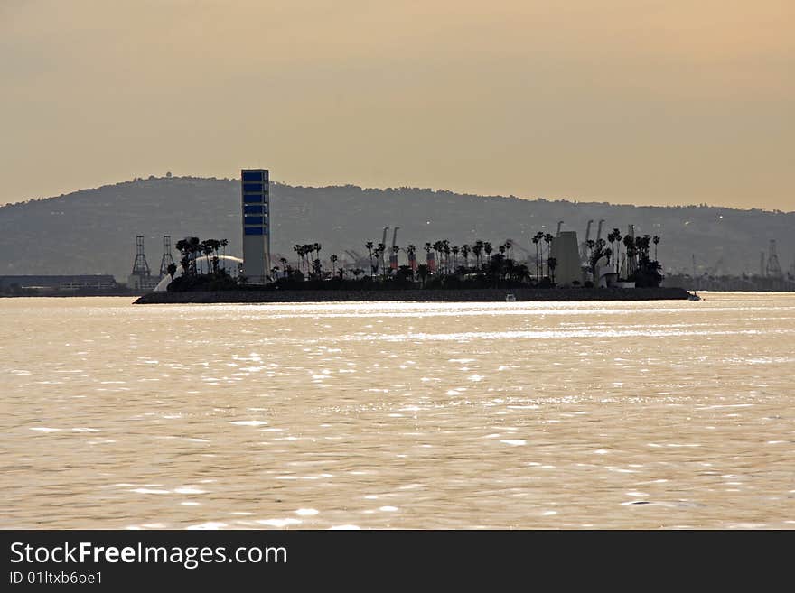 View of Sunset in Long Beach California. View of Sunset in Long Beach California