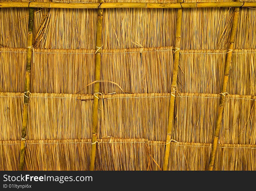 Roof of local Thai house, made from native grass. Roof of local Thai house, made from native grass