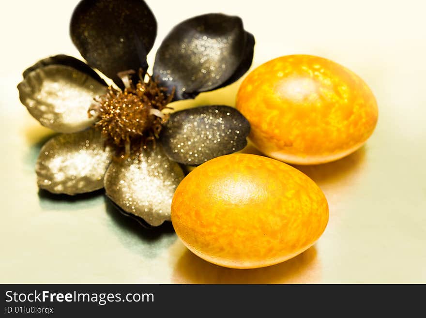 Easter egg with spring flower. Easter egg with spring flower