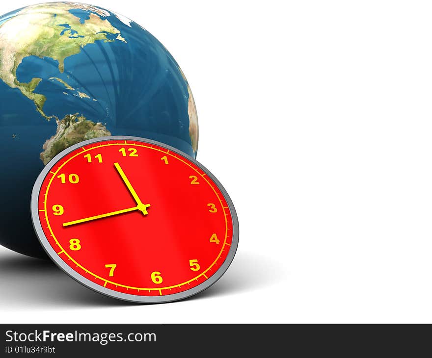 Earth And Clock Background