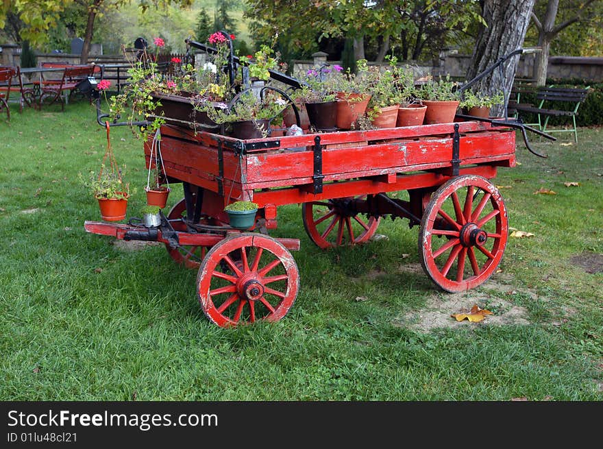 Old horse drawn wagon