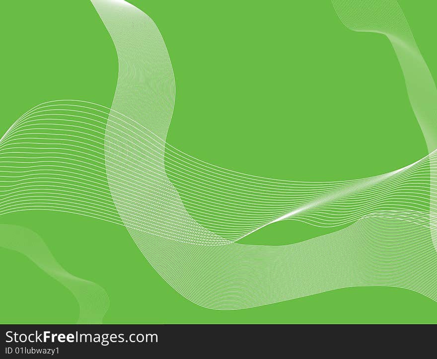 Green background with white waves