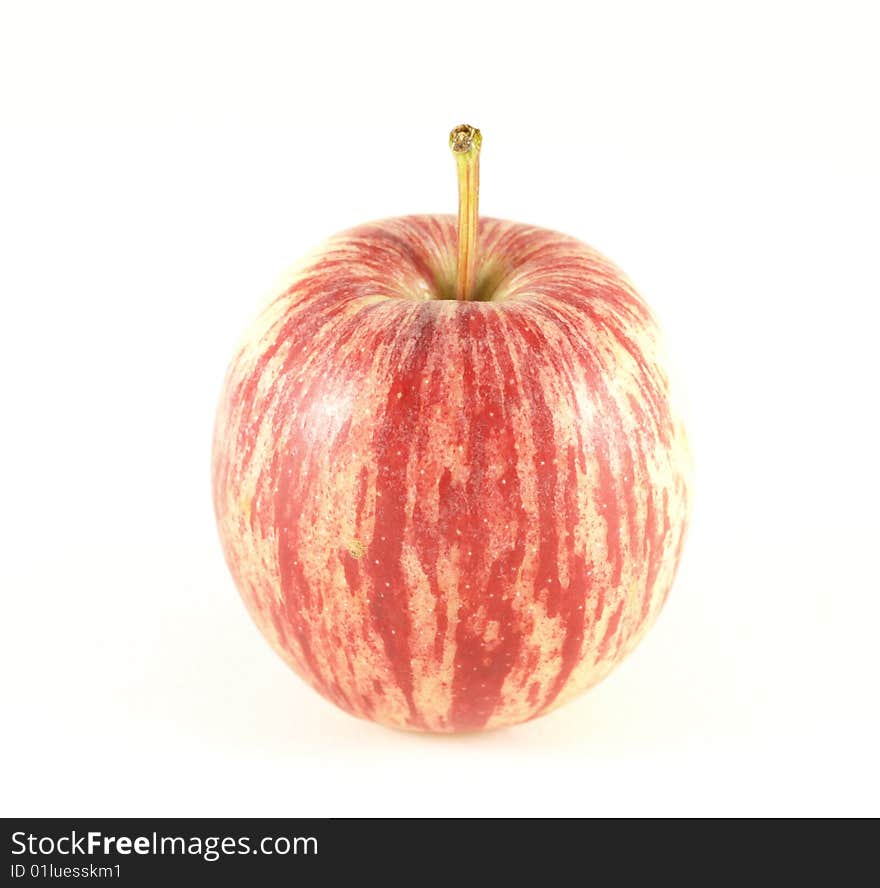 Red Gala stripey apple on isolated background. Red Gala stripey apple on isolated background.