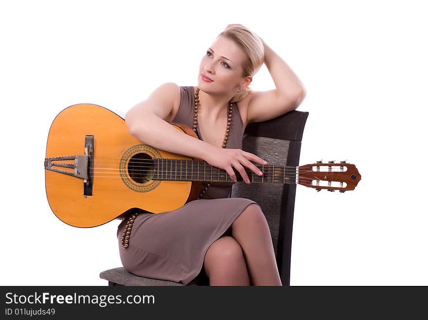 Woman on a white background