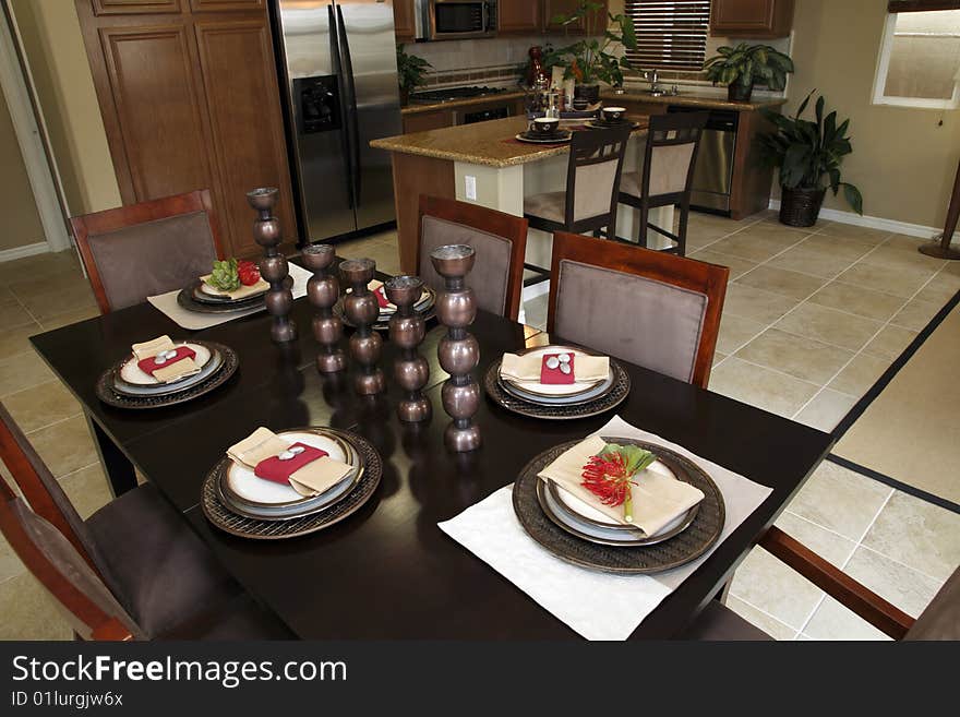 Festive dining table with luxurious tableware and decor. Festive dining table with luxurious tableware and decor.