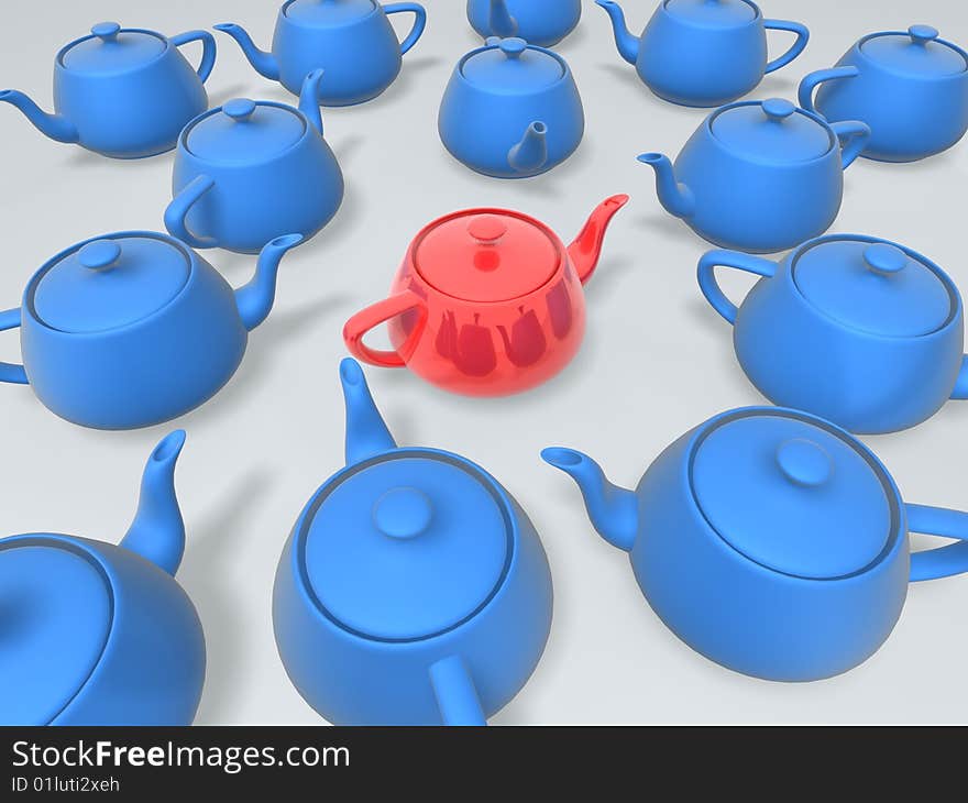 Unique red teapot