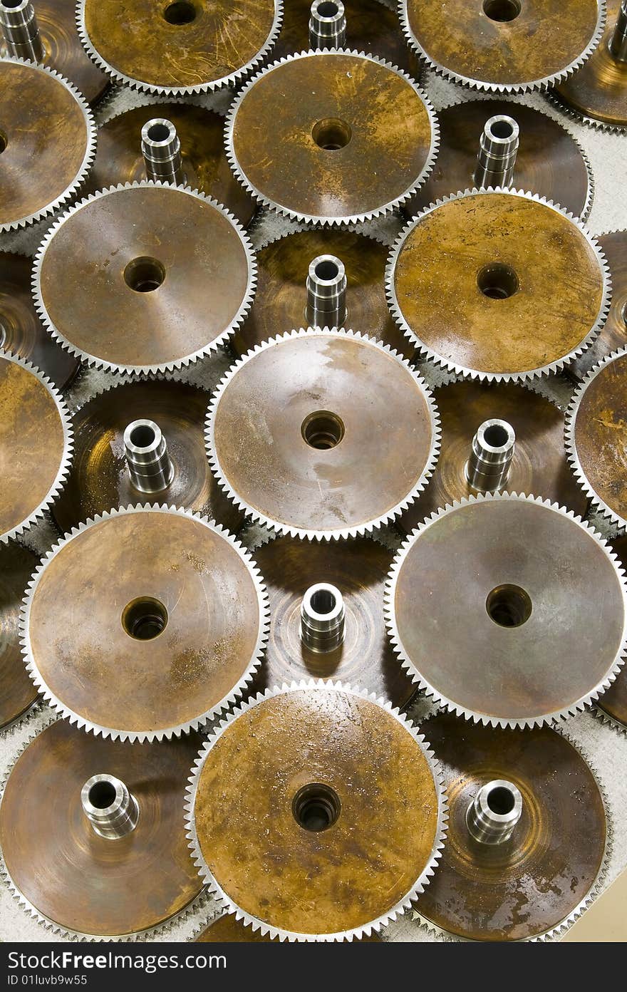 Generic gears form a pattern. Generic gears form a pattern