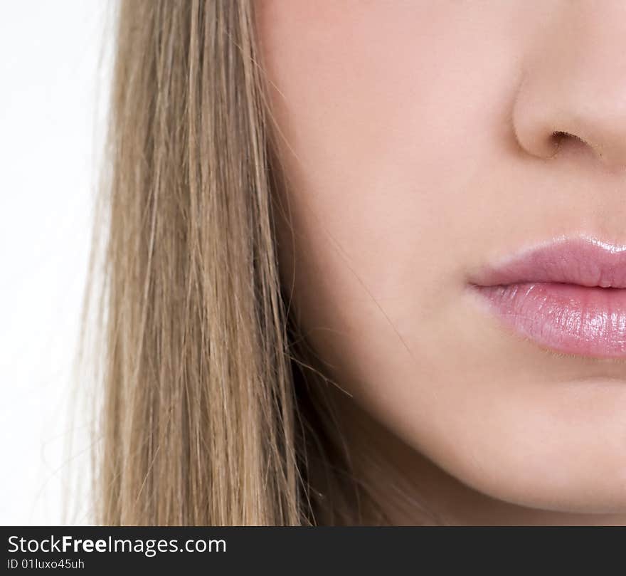 Beautiful lips of a young woman