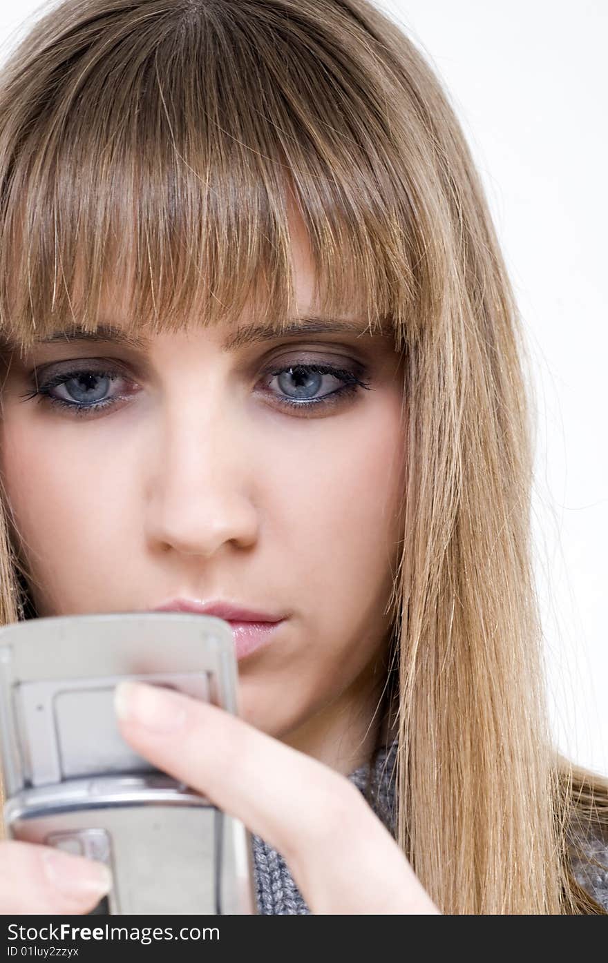 Female with cellular phone