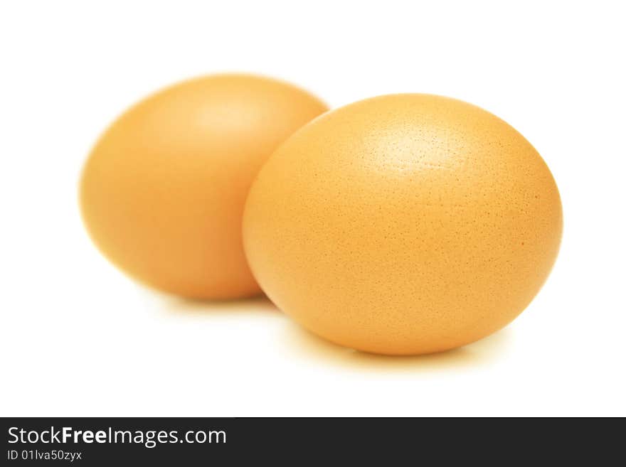 Two eggs isolated on white. Two eggs isolated on white.