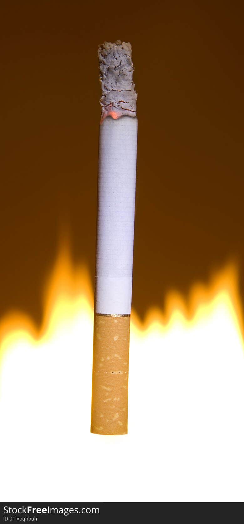 Cigarette on the fire background