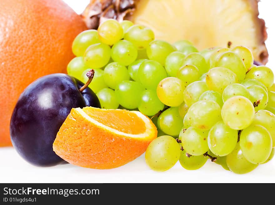 Fruits isolated on white background