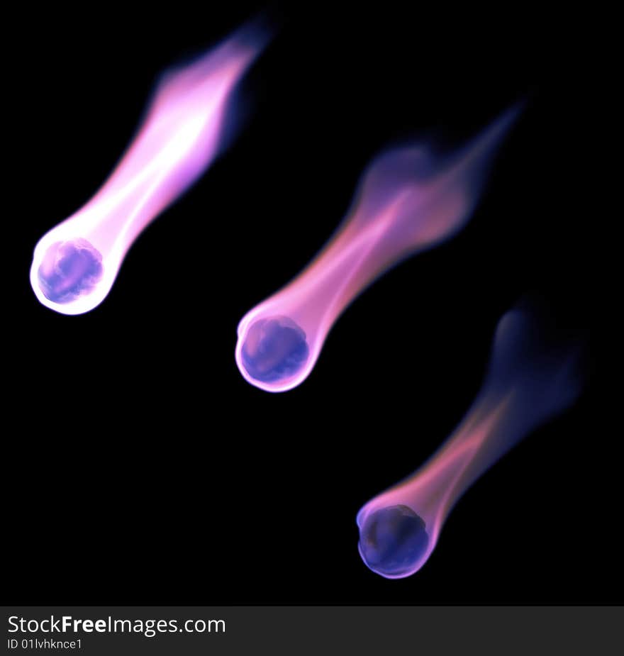 Fire isolated on a black background