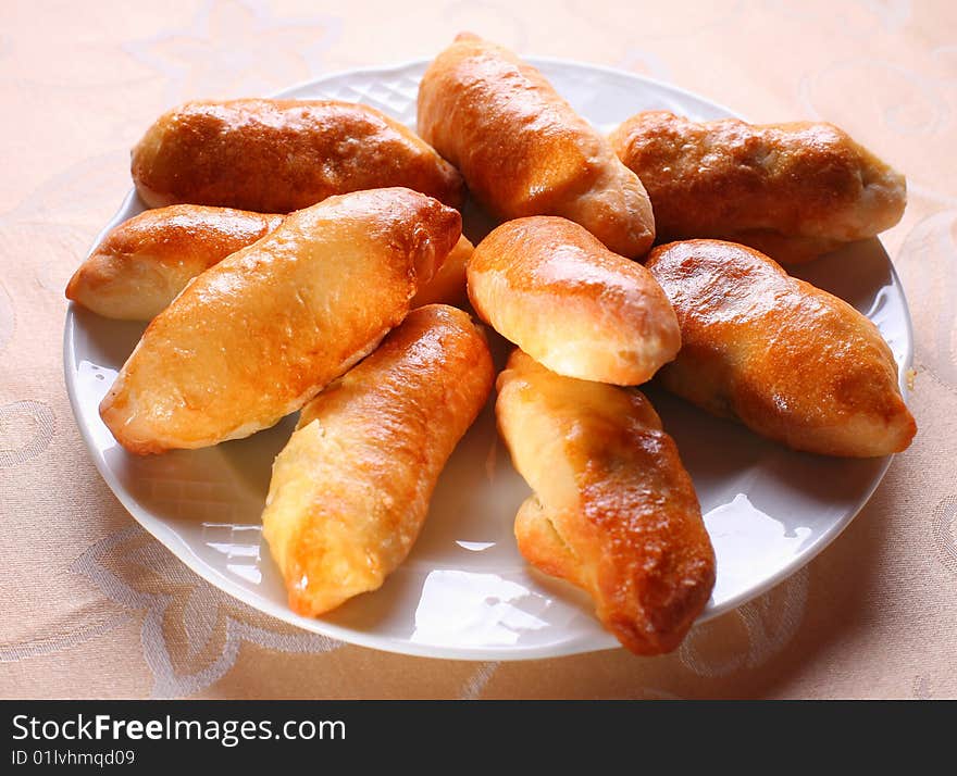 Patties with meat on a white dish. Patties with meat on a white dish.