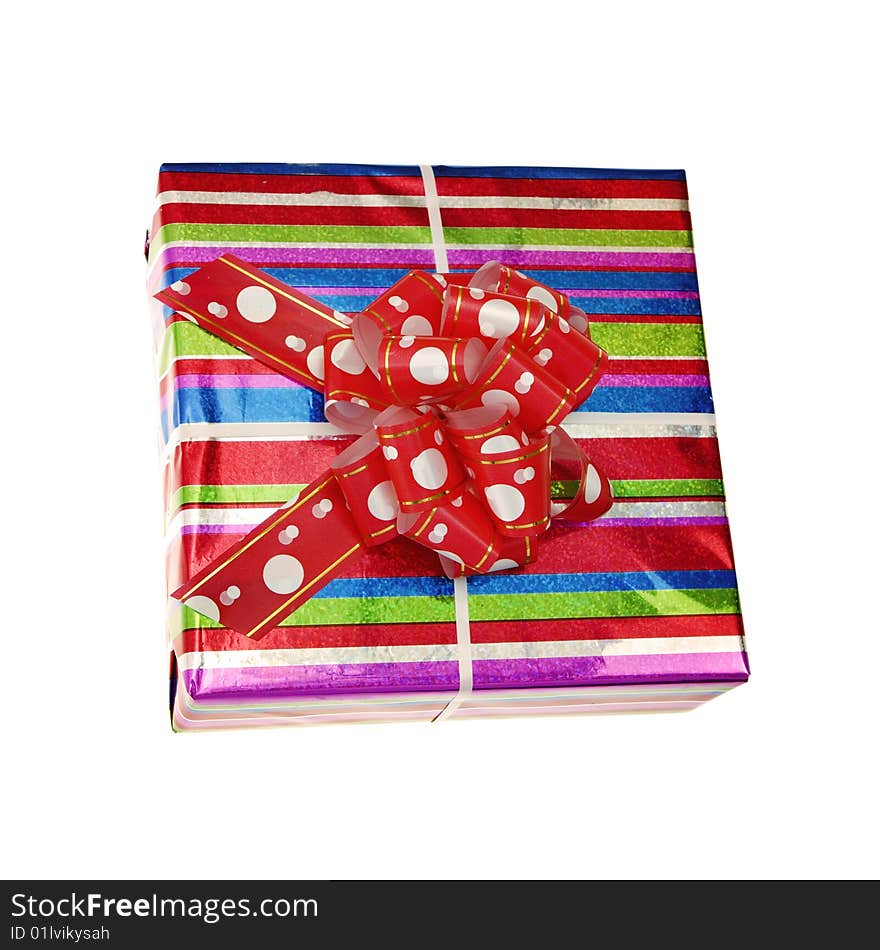 Gift with bow isolated on white background