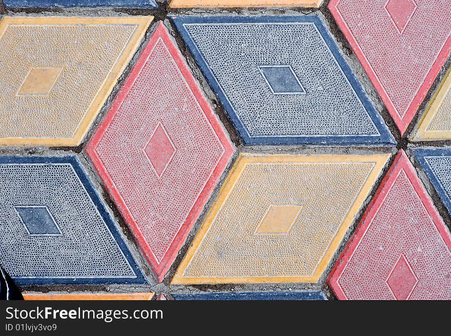 Color mosaic floor. Can be used as background