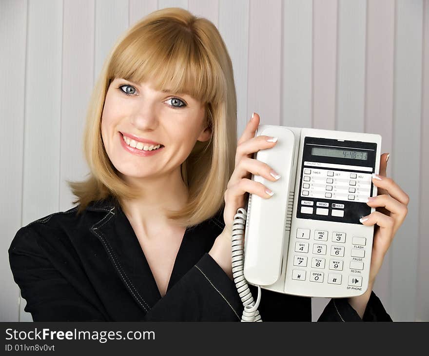 Phone in hands at the girl in white