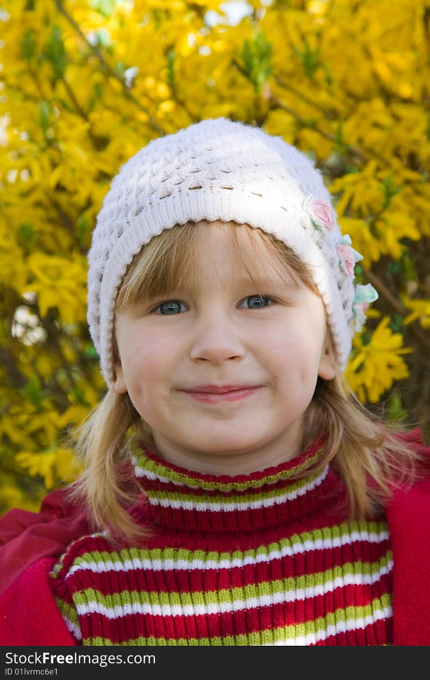 Beautiful smiling baby on the nature