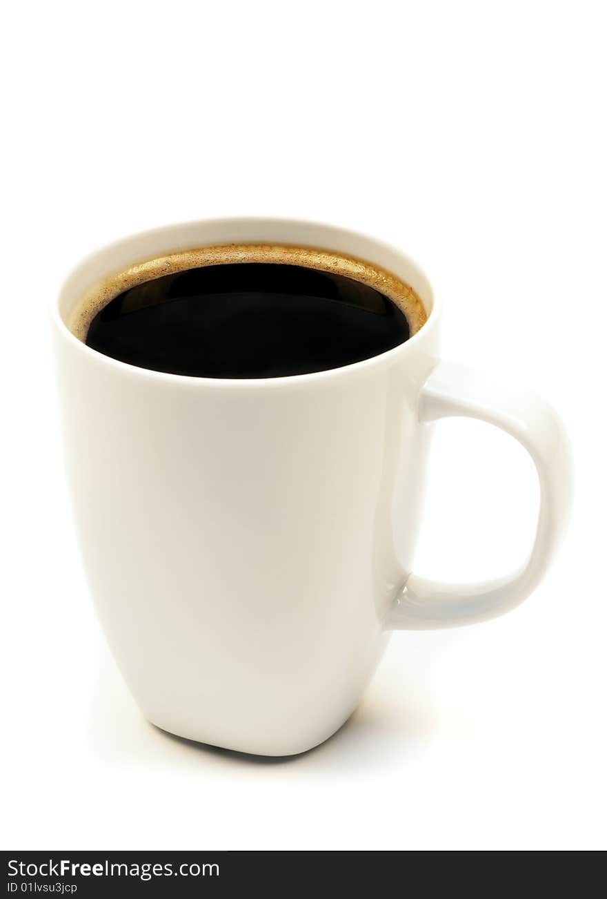 Cup of coffee on a white background