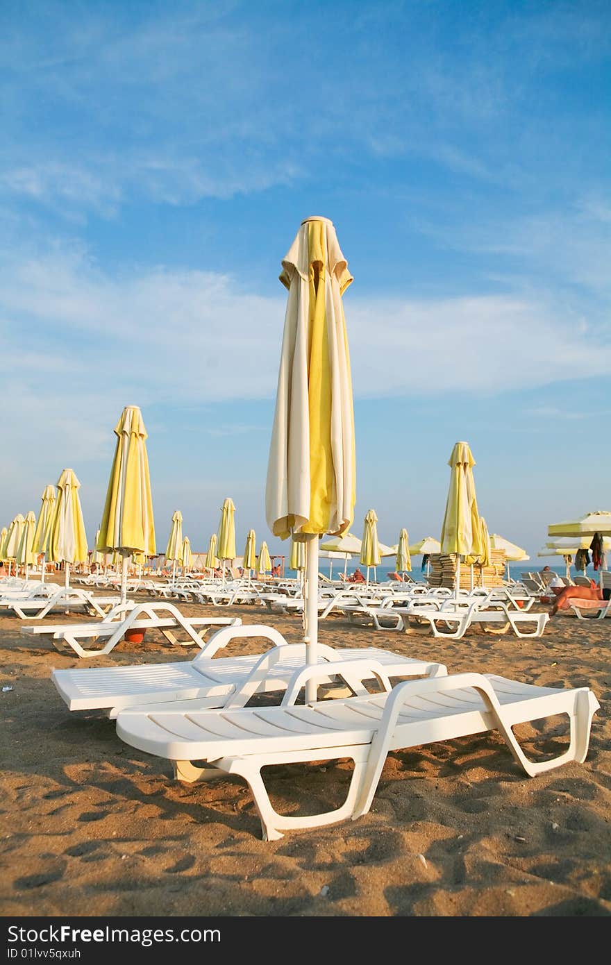 Sunbeds on the Beach