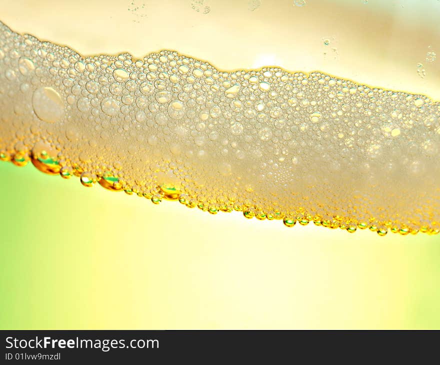 Beer closeup with greenish yellow effect light. Beer closeup with greenish yellow effect light