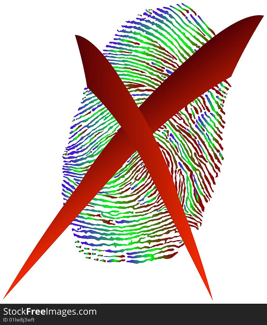 Colored gradient Fingerprint on the white background