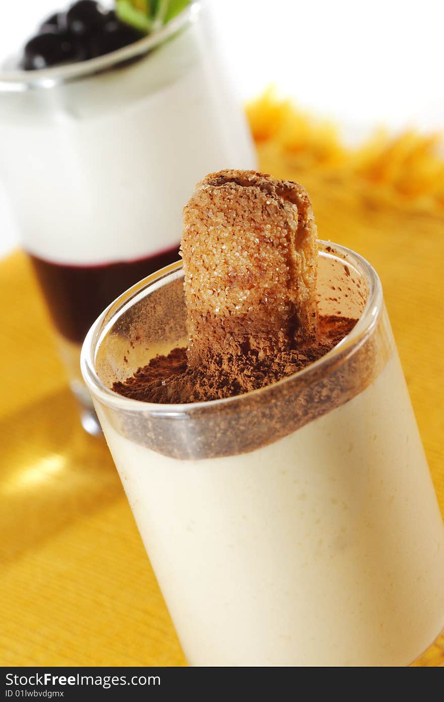 Dessert - Tiramisu Glass with Cocoa Powder