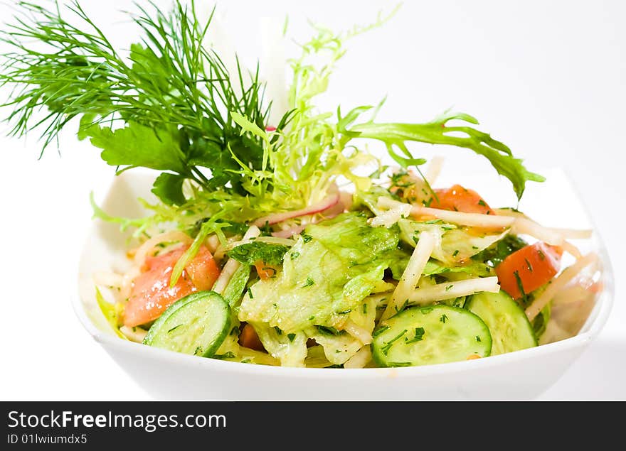 Vegetable salad  in white plate