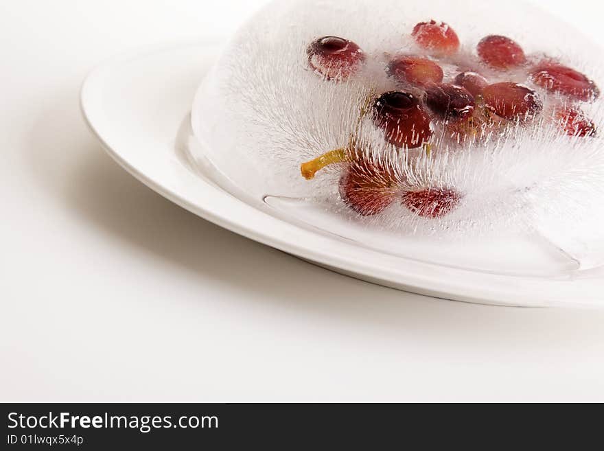 Frozen grape fruit on the side