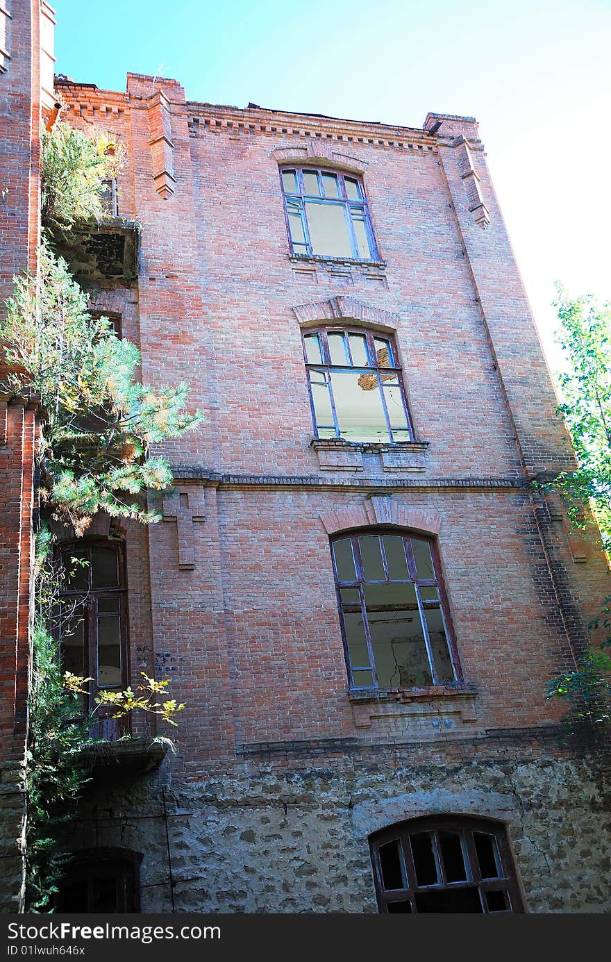 Old building, window without glass