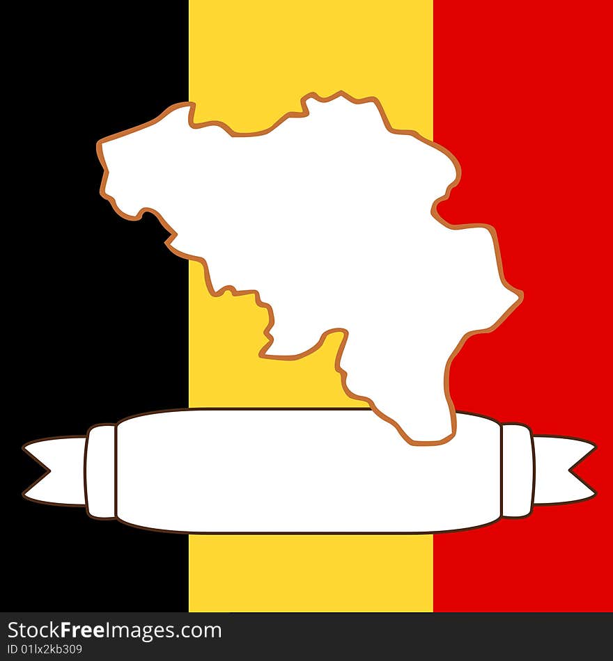 An illustration of Belgium and flag. An illustration of Belgium and flag