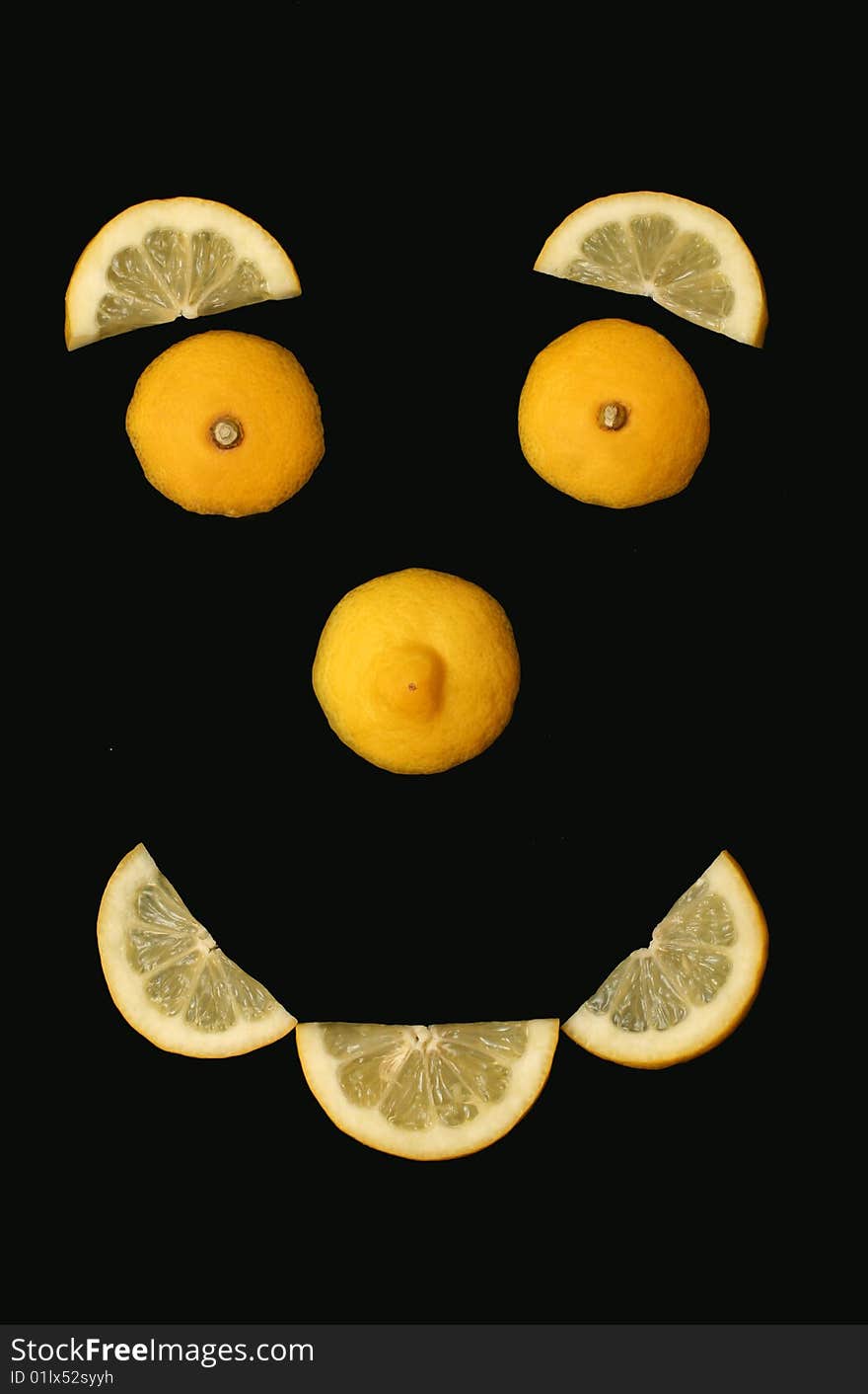 Smiley from the lemon slices. Smiley from the lemon slices