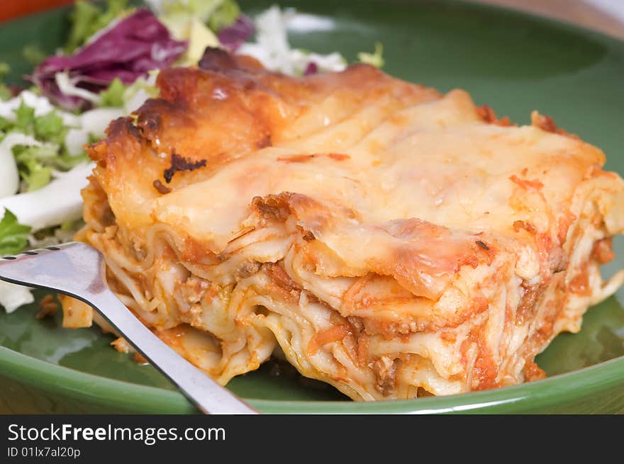 Lasagna on a plate