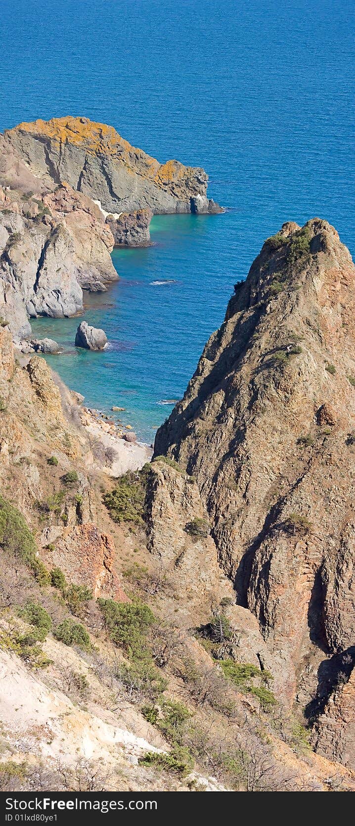 Panorama of the mountains and epidemic deathes of the south coast of Krimea. Panorama of the mountains and epidemic deathes of the south coast of Krimea