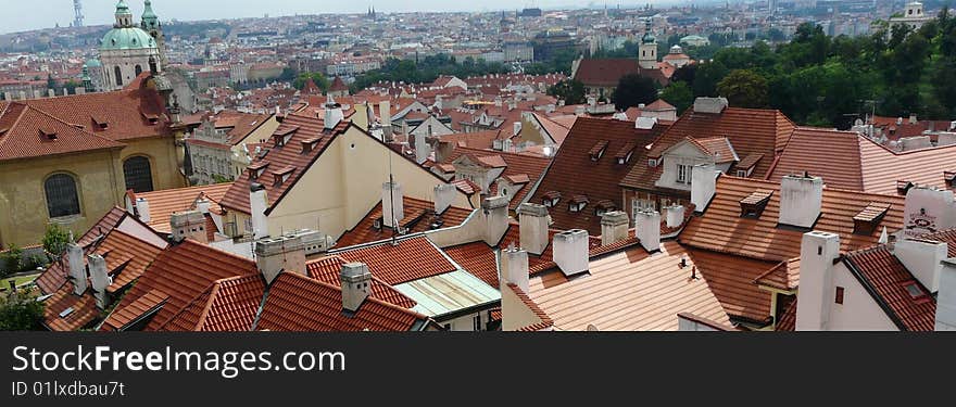 Red rooftops of Prague