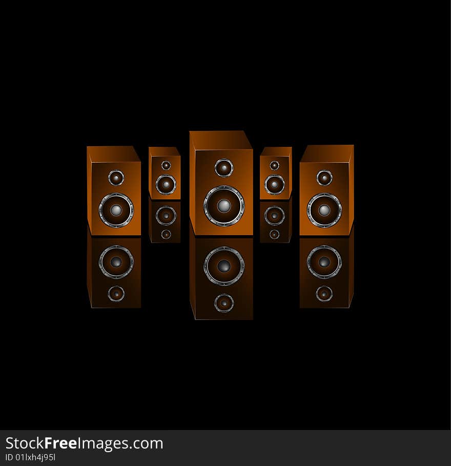 Vector speakers isolated on black