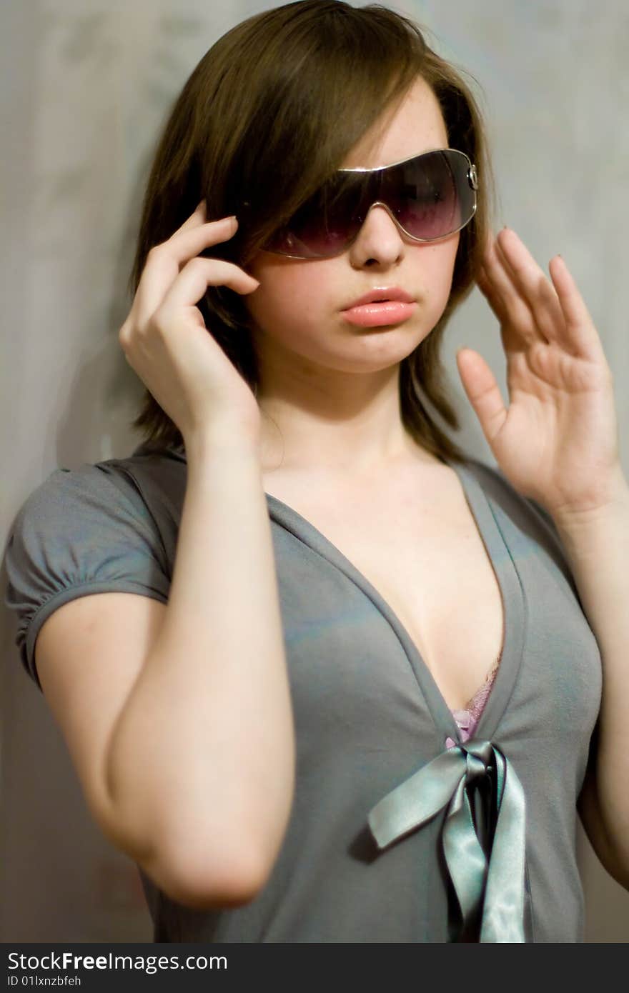 Girl in dark glasses