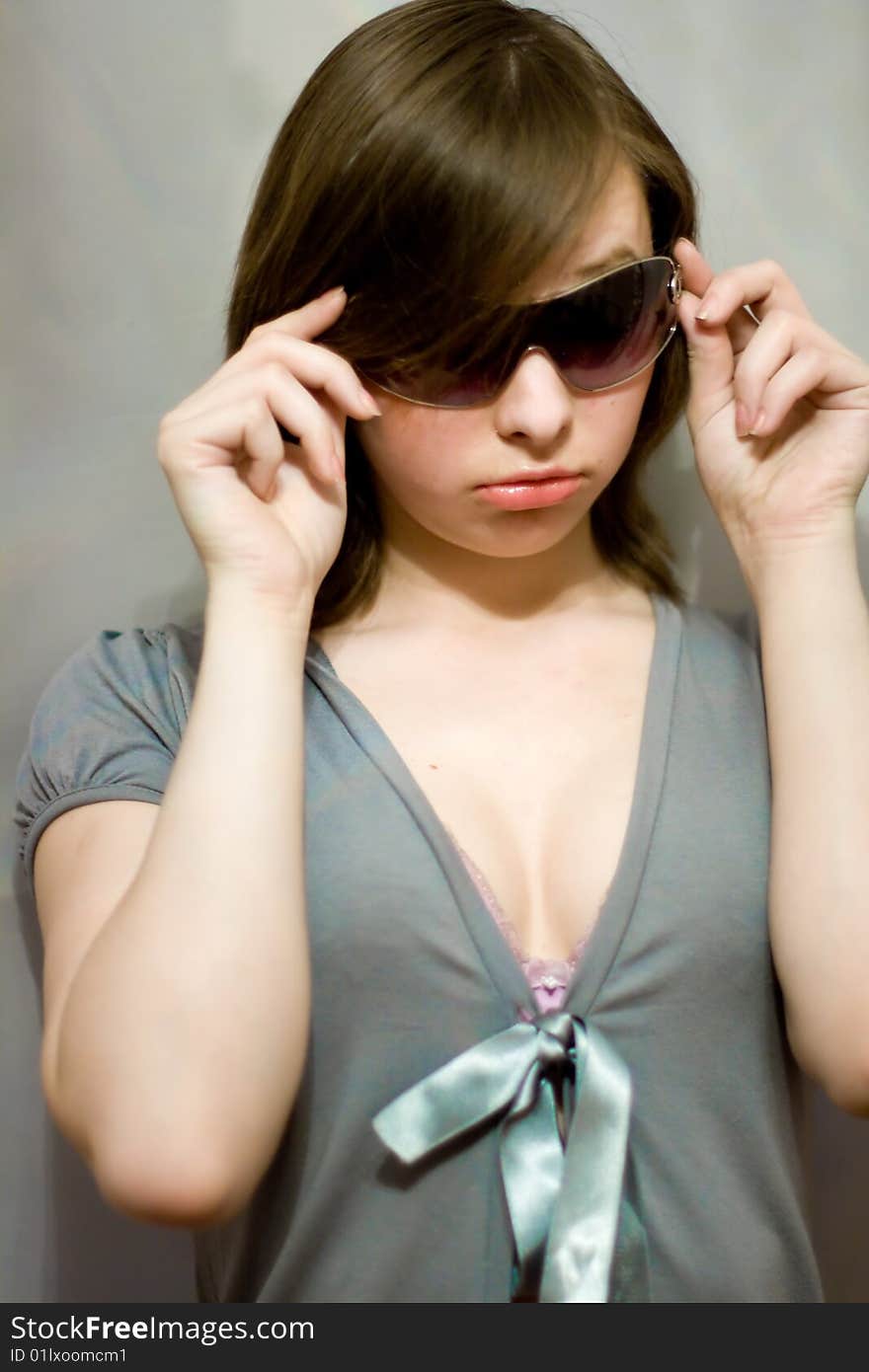 Girl in dark glasses