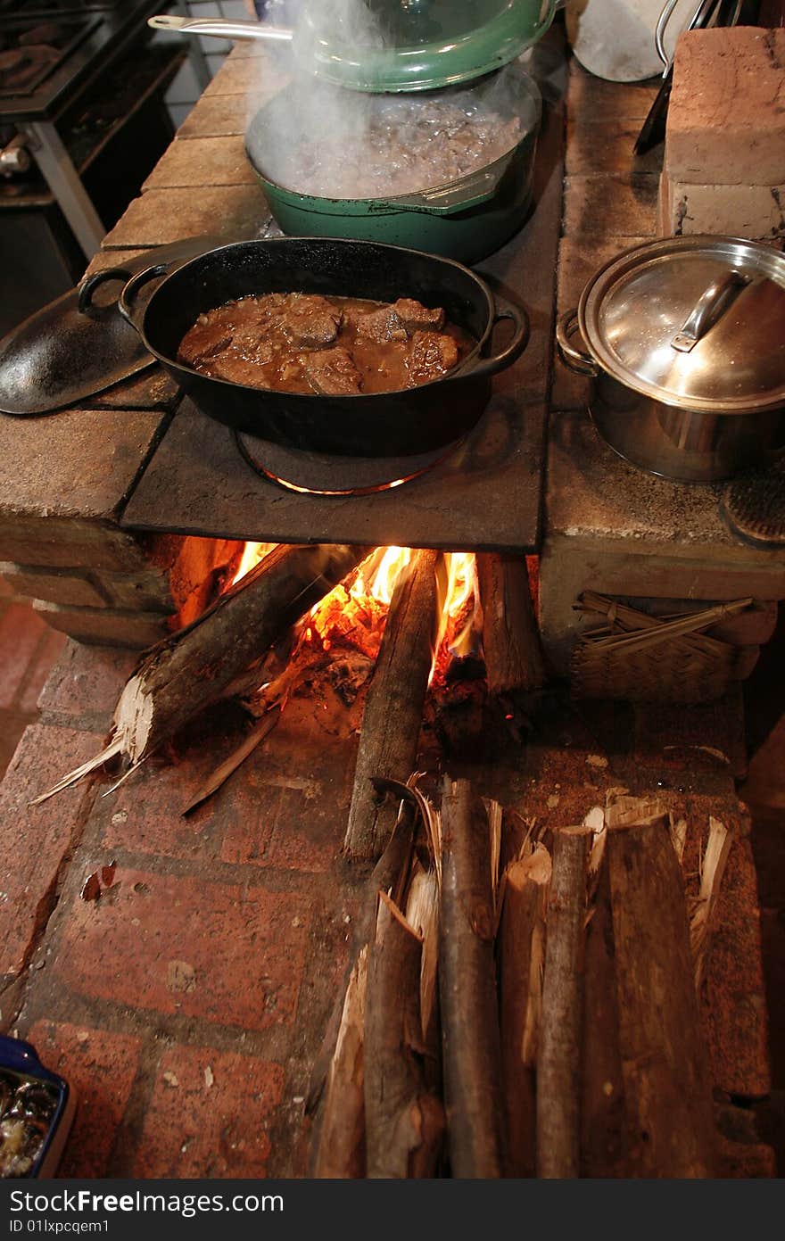 Cooking over open fire