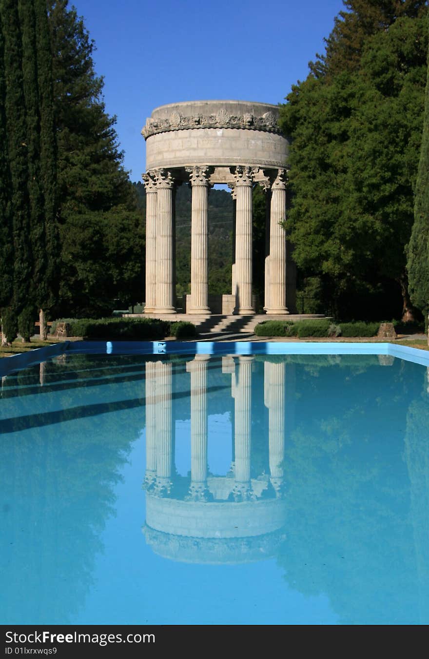 Pilgas Water Temple and reflection in the pool. Pilgas Water Temple and reflection in the pool