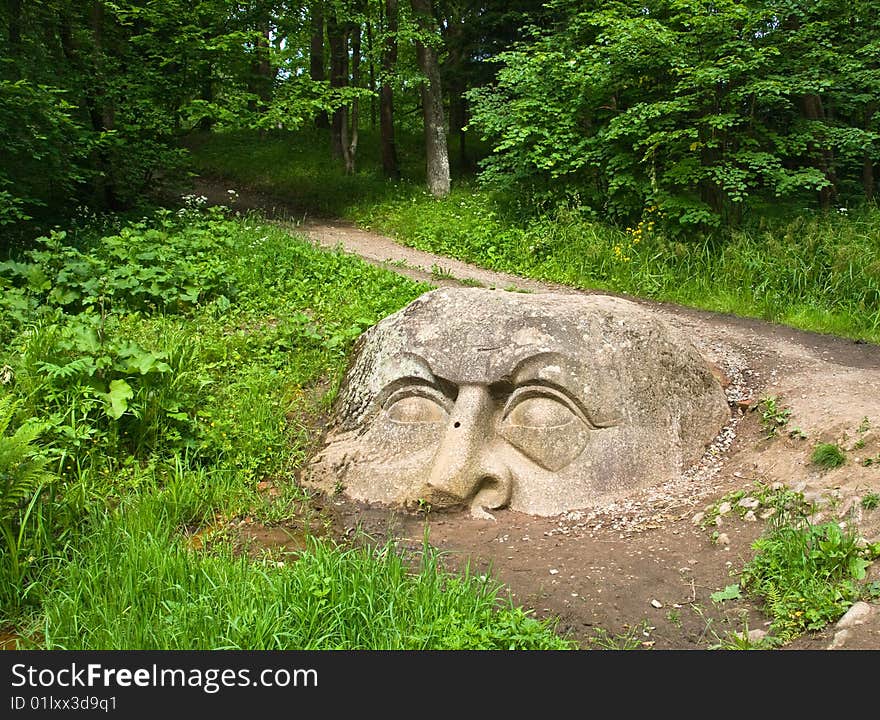 Monument Rusich or Old Man at Peterhof. Monument Rusich or Old Man at Peterhof