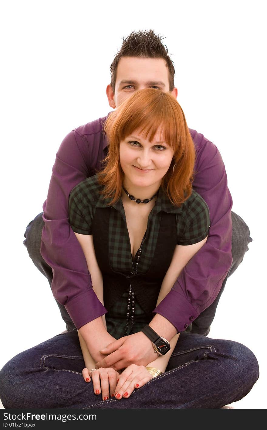 Couple on a white background