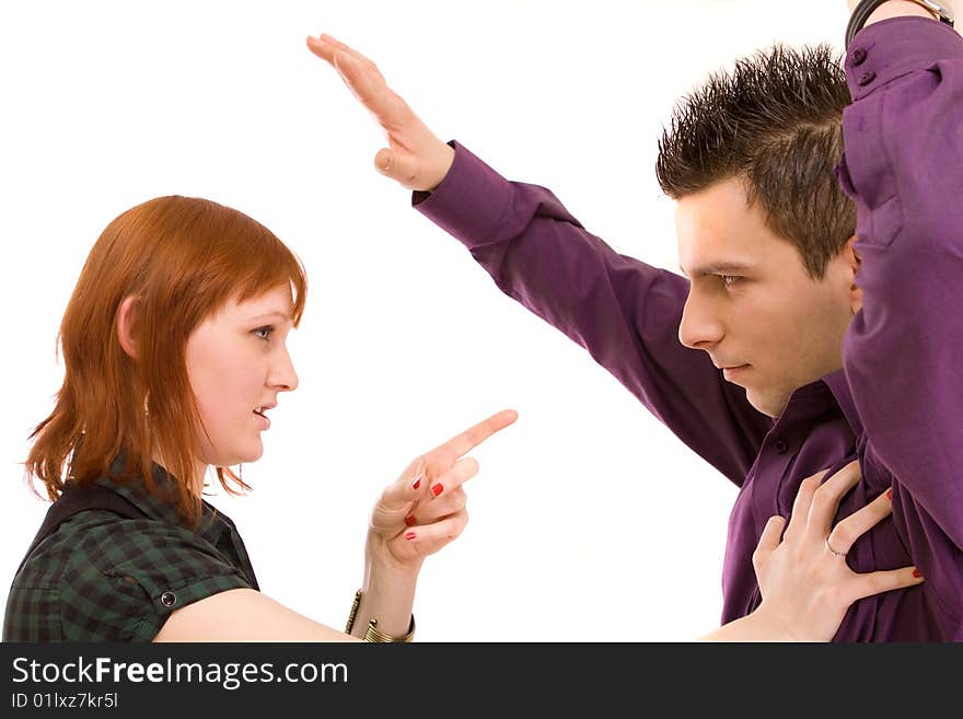 Couple on a white background