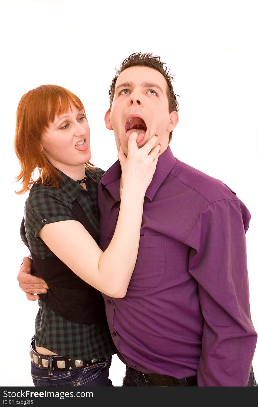 Couple on a white background