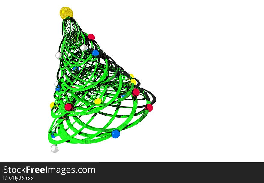 An abstract Christmas tree isolated on a white background.